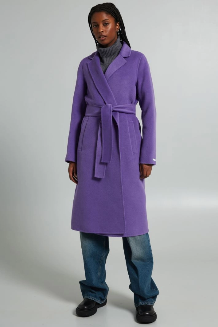 Long belted coat - VIOLET