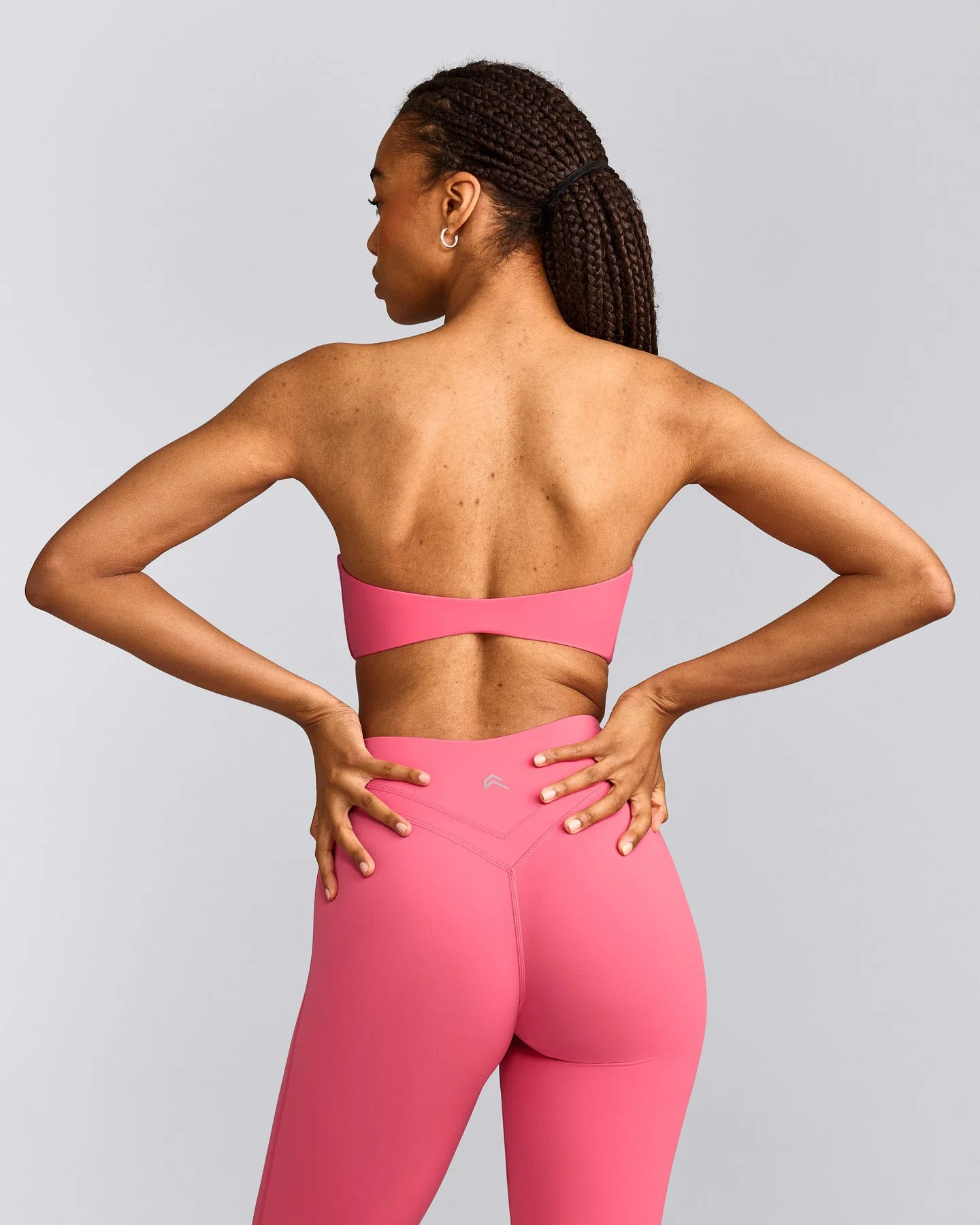 UnifiedMove™ Micro Bandeau Bralette with Reflective Logo | Hot Girl Pink