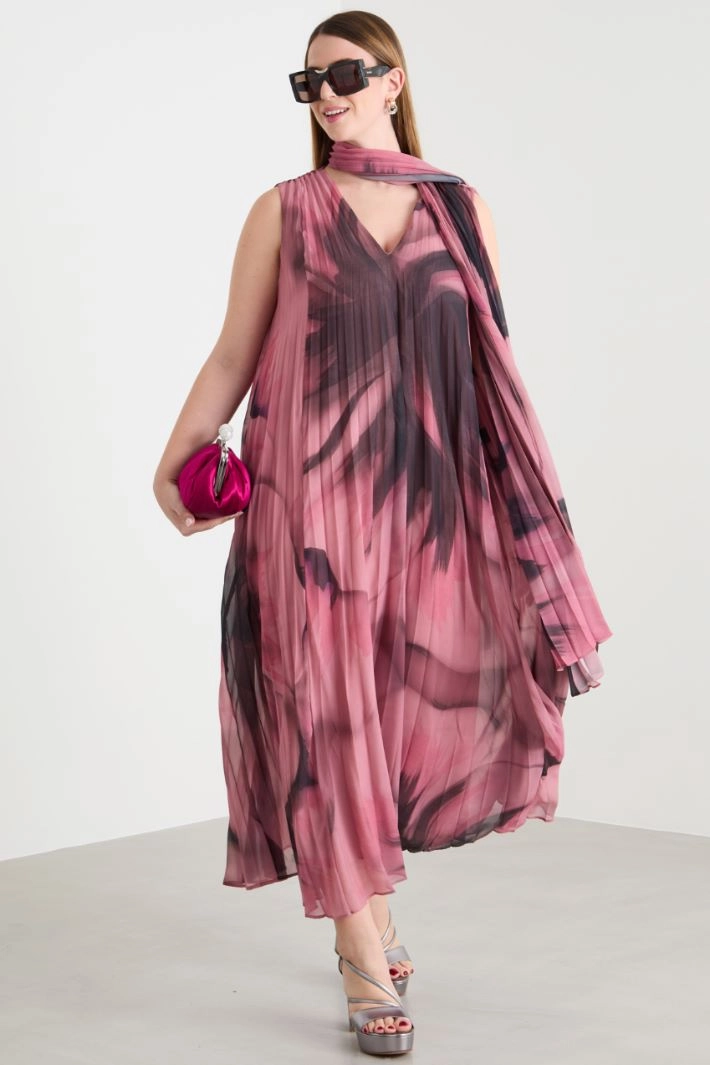 Plissé georgette stole - PINK