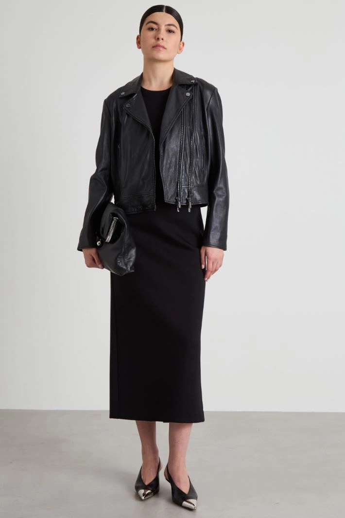 Compact jersey top - BLACK