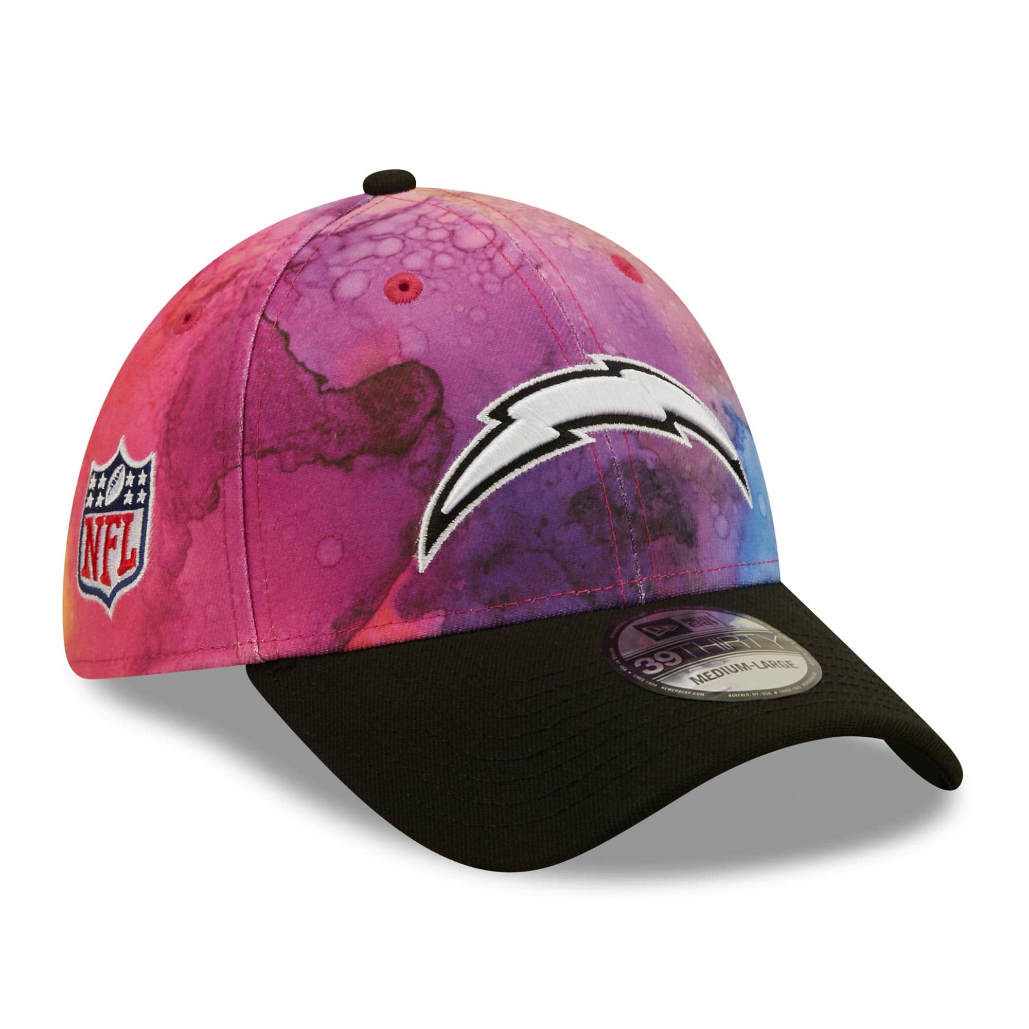 Los Angeles Chargers 2022 NFL On-Field Crucial Catch New Era 39Thirty Flex Cap