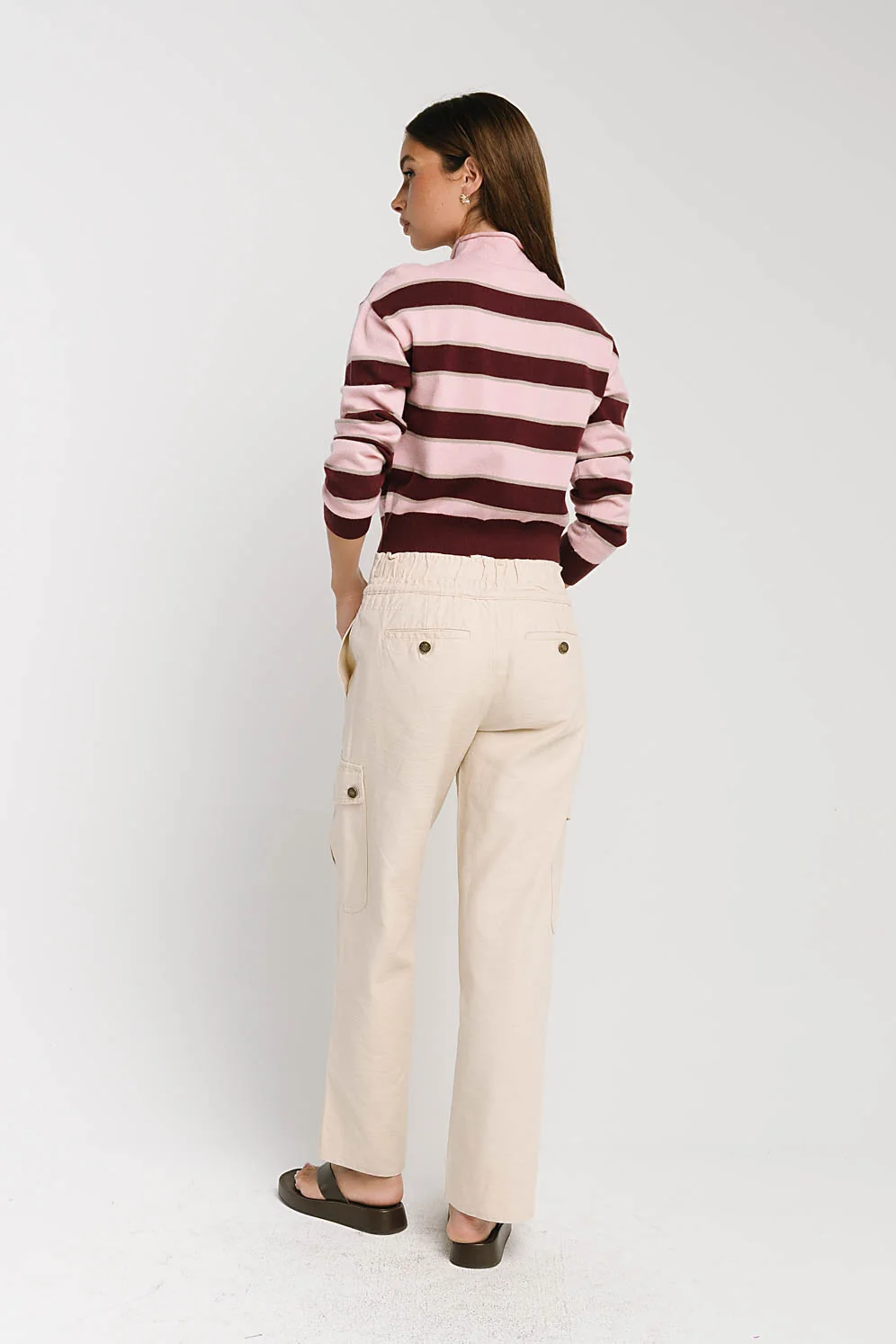 Kirsty Straight Leg Pants in Bone