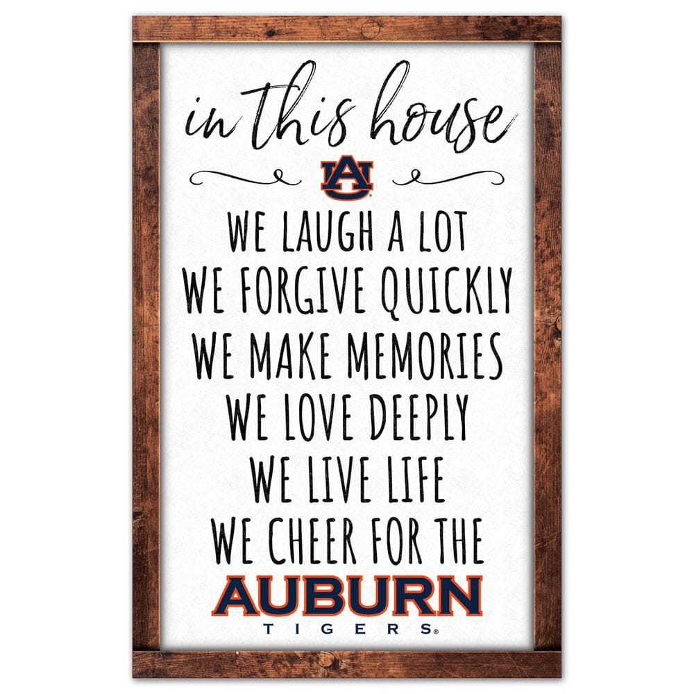 Auburn Tigers In This House NCAA Wood Sign