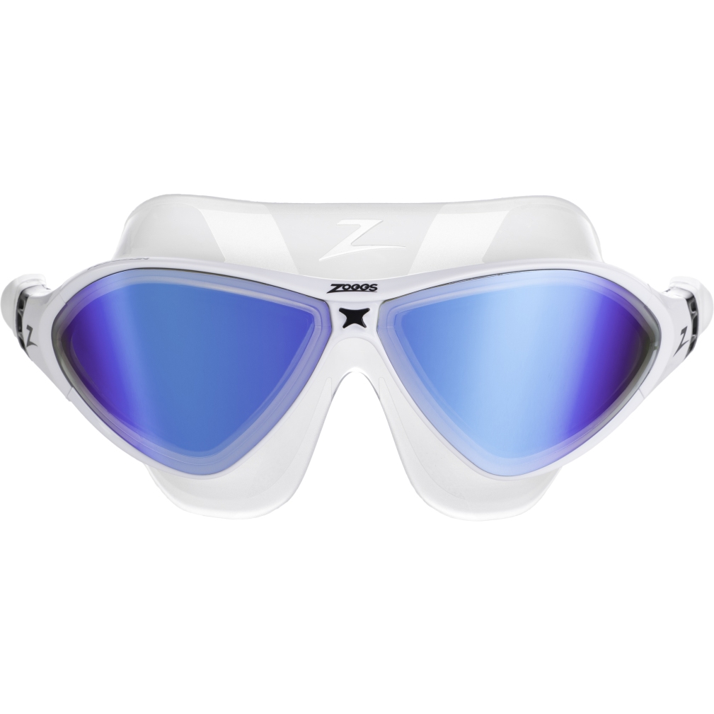 Zoggs Horizon Flex Mask Titanium Swimming Goggles - Clear/White - Mirror Blue