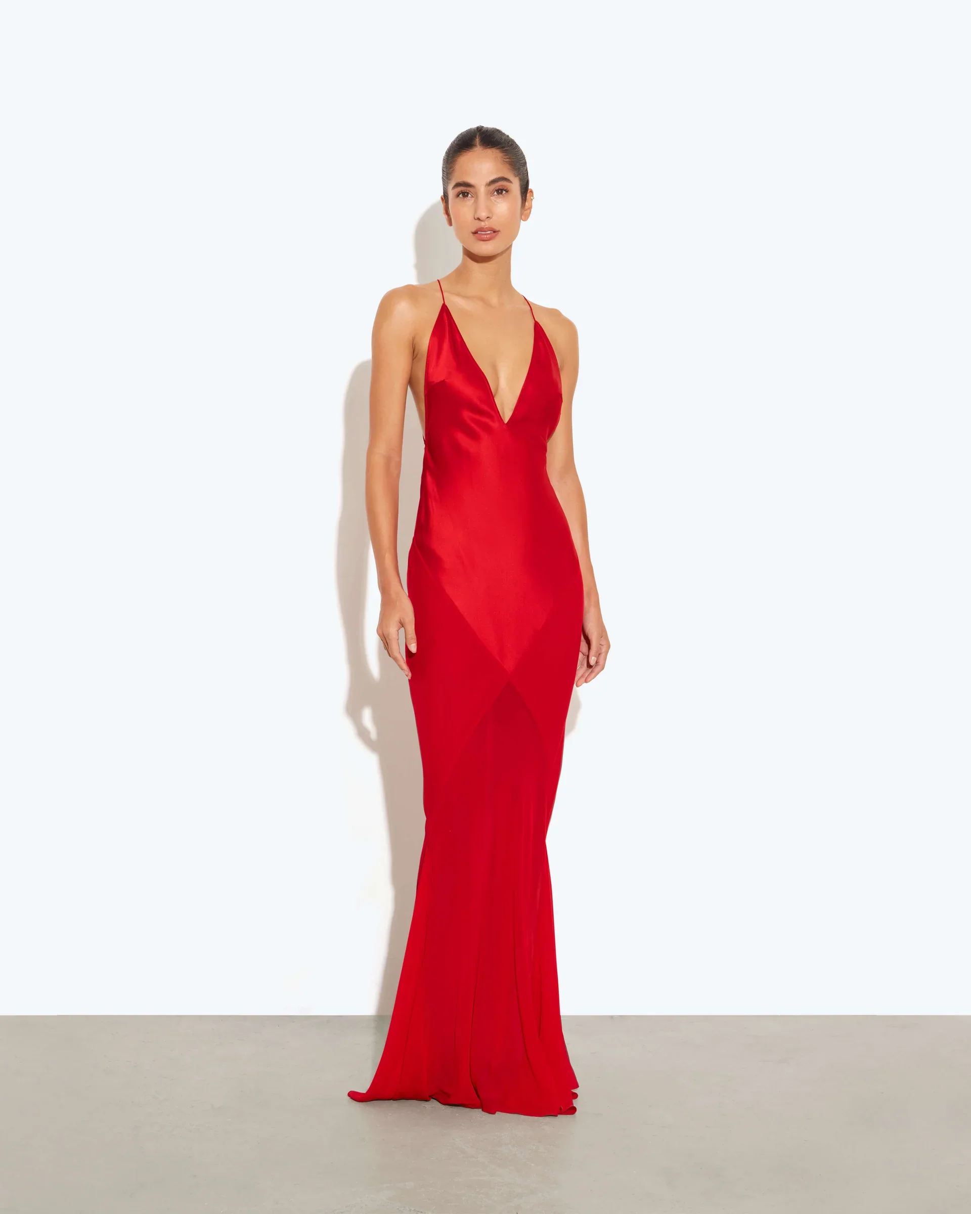 Lotus Slip Dress Red