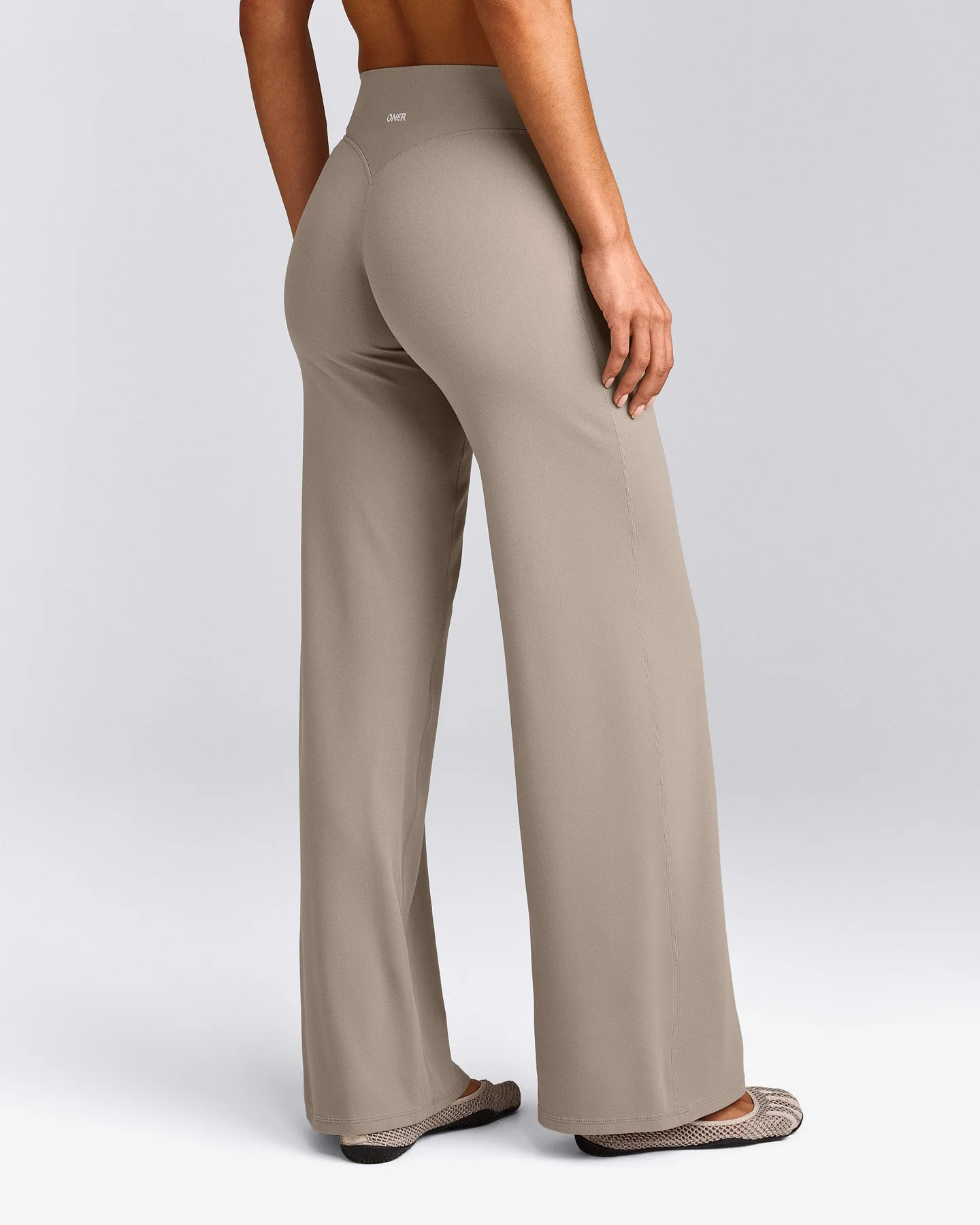 SoftMotion™ Straight Leg Bottoms with White Logo | Warm Sand