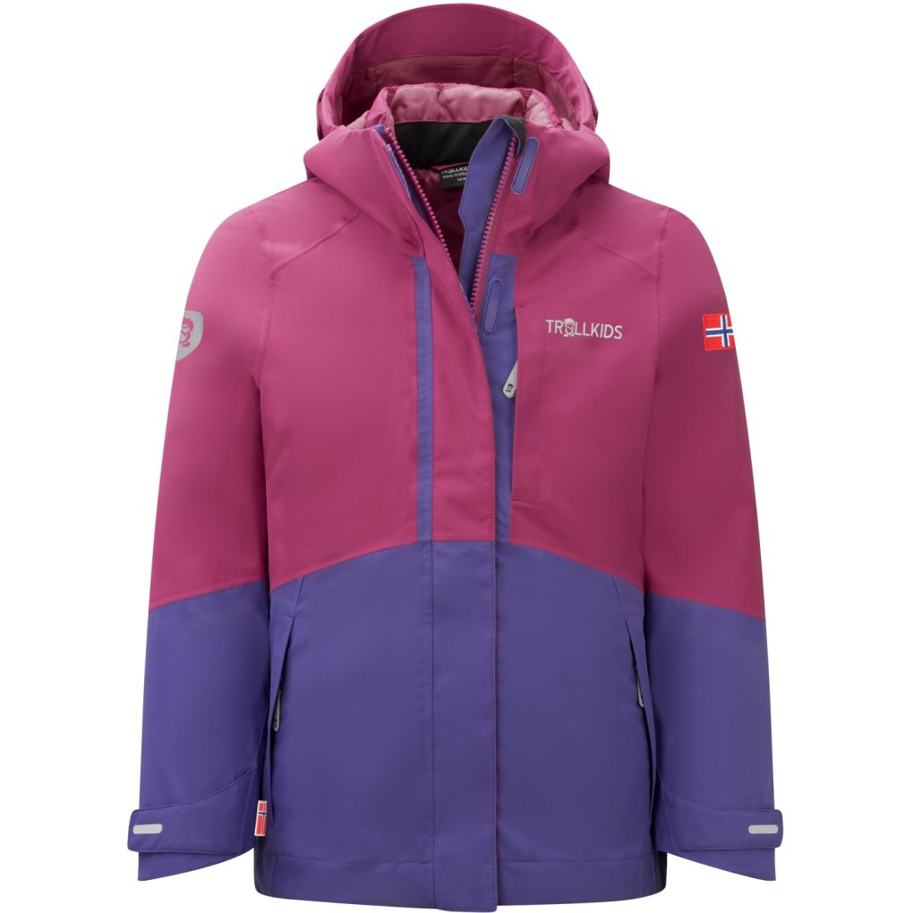 Trollkids Skanden 3in1 Jacket Girls - Bright Berry/Dark Purple/Light Magenta