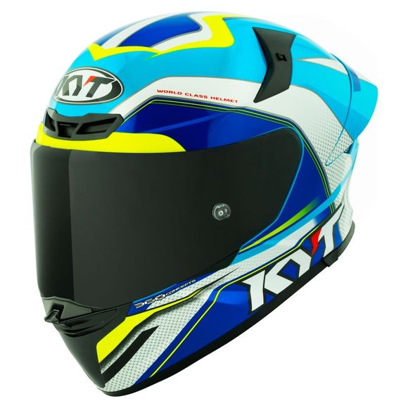 Casque intégral KYT TT-REVO GRAND PRIX - Blanc / BleuRef : KYT0171