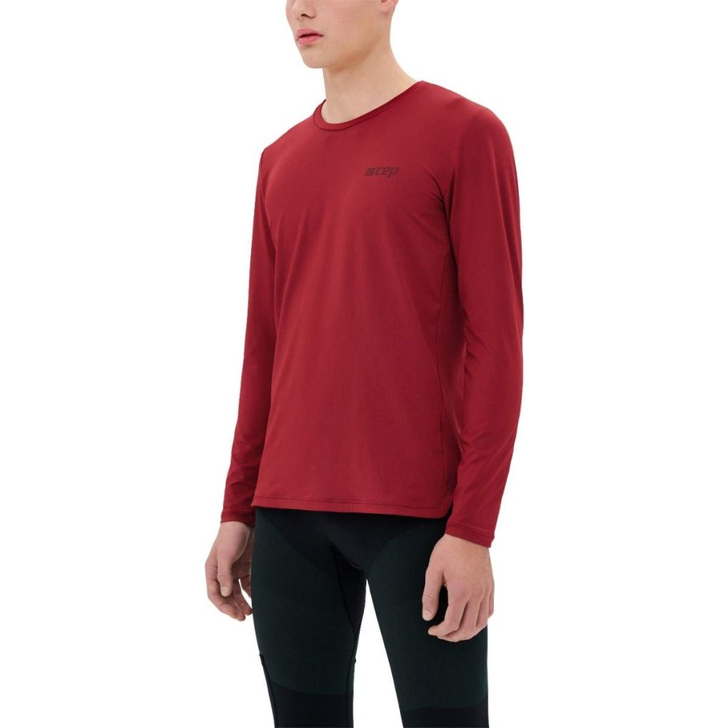 CEP The Run Round Neck Long Sleeve Shirt V5 Men - dark red
