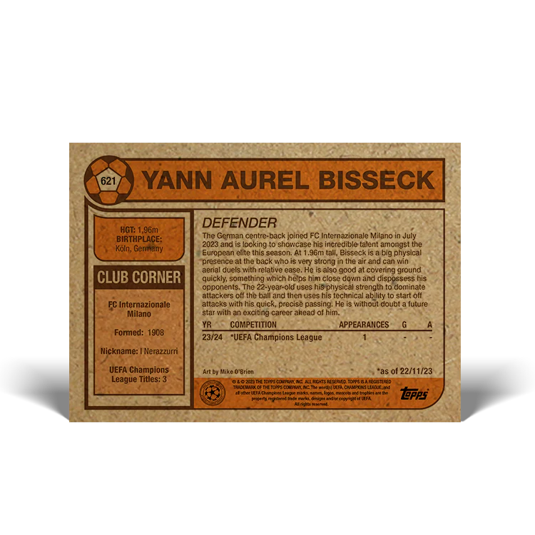 Topps UK - UCC Living Set Card #621 - Yann Aurel Bisseck