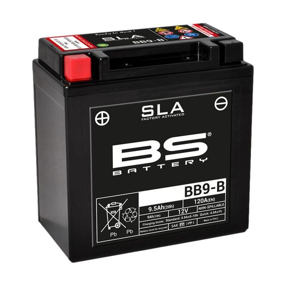 Batterie BS Battery SLA YB9-B/BB9-B ferme Type Acide Sans entretien/prête à l'emploiRef : 321083 / 1080668