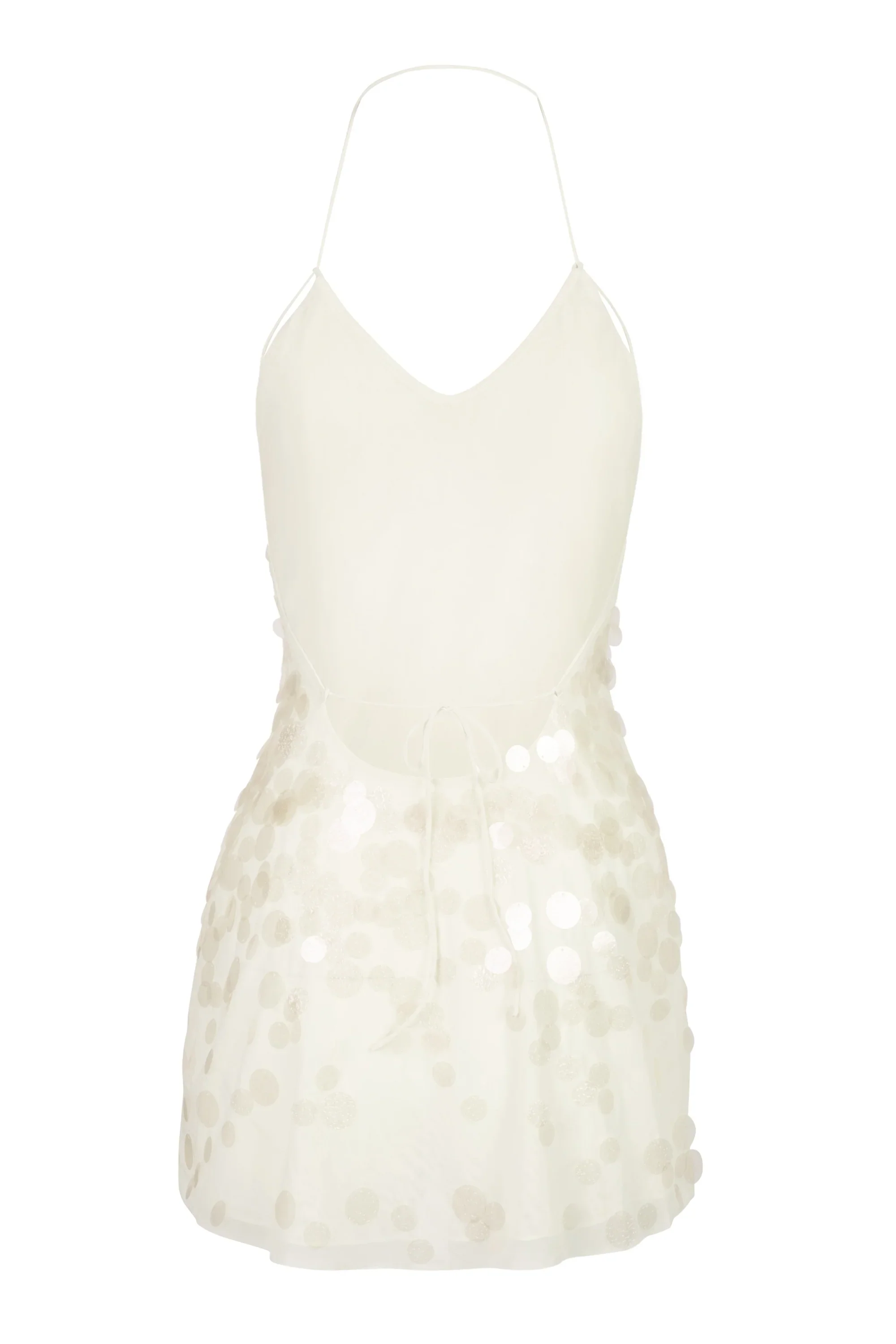Embellished Mini Dress in Pearl