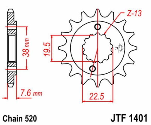 JT. standard steel 1401 - 520Ref: Jtc01786A / 1077243003