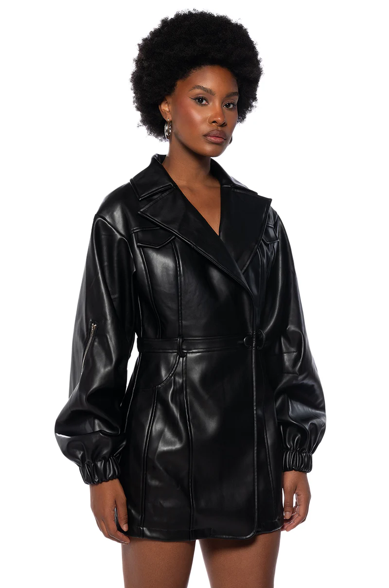 She'S Sophisticated Pu Blazer Dress