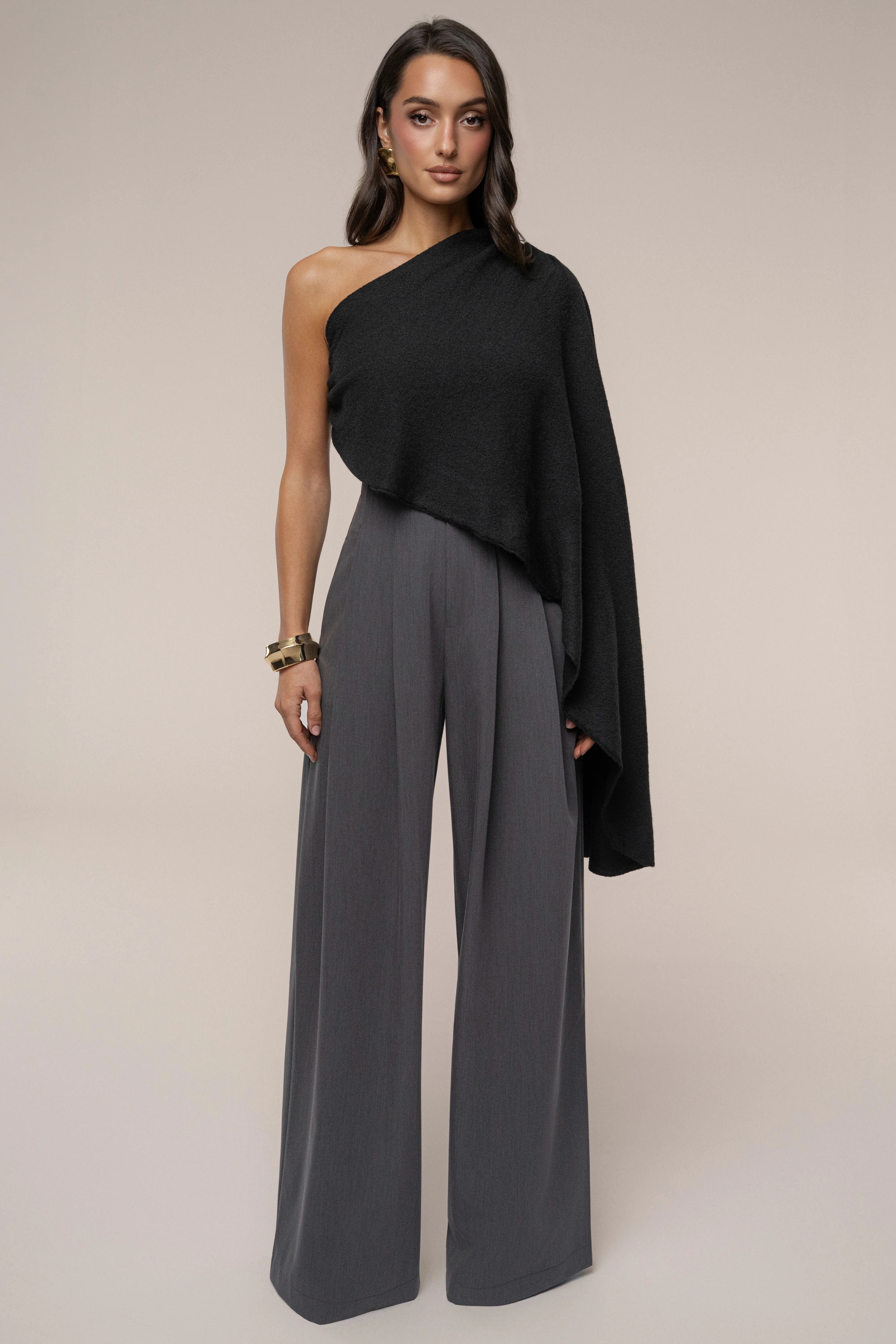Black Capsule One Shoulder Top