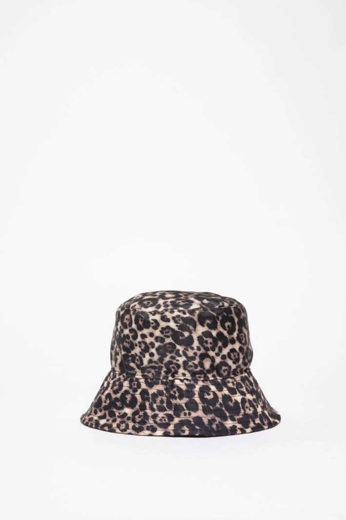 Animal print fisherman's hat - BROWN