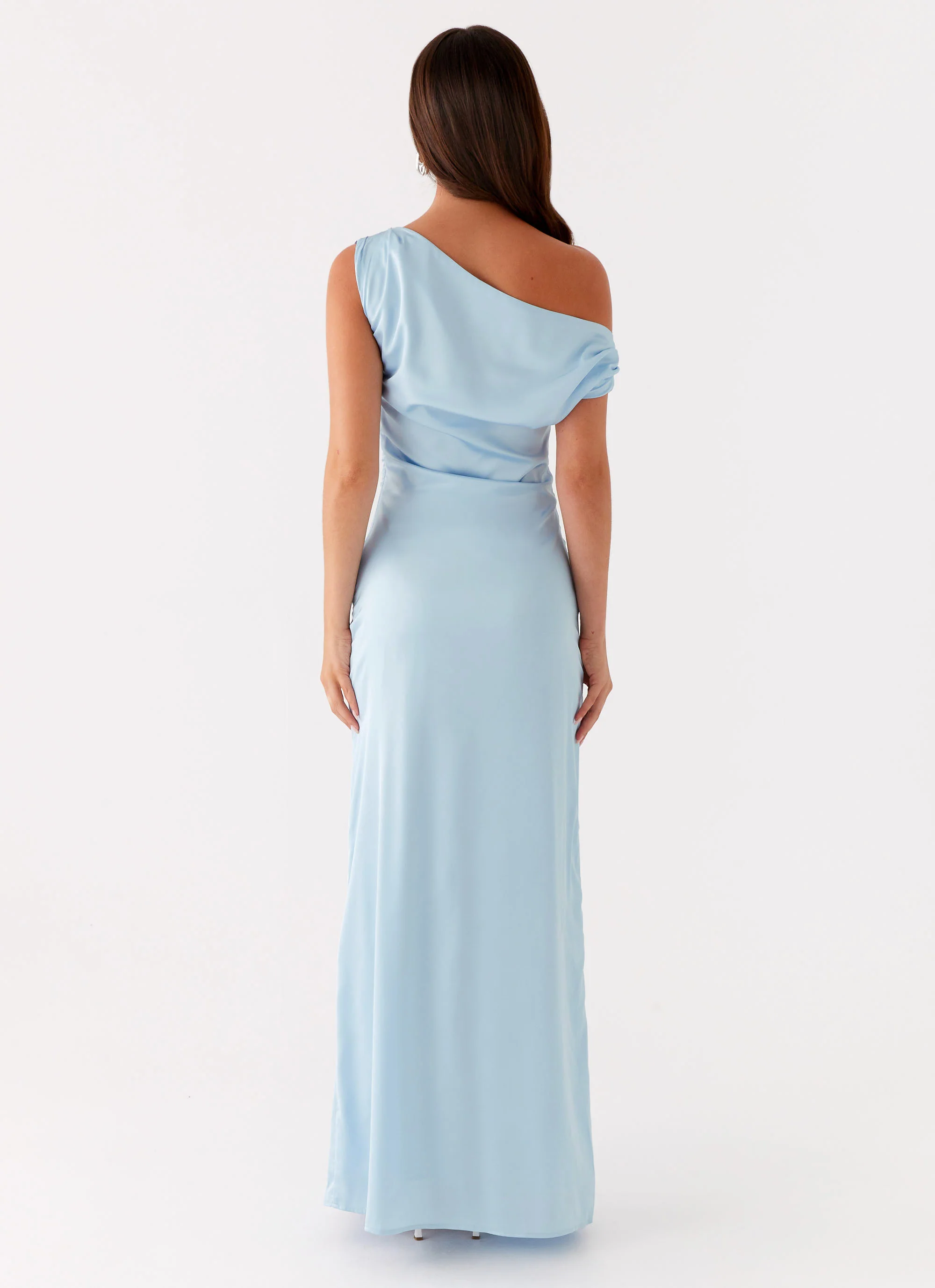 Heart Of Glass Satin Maxi Dress - Blue