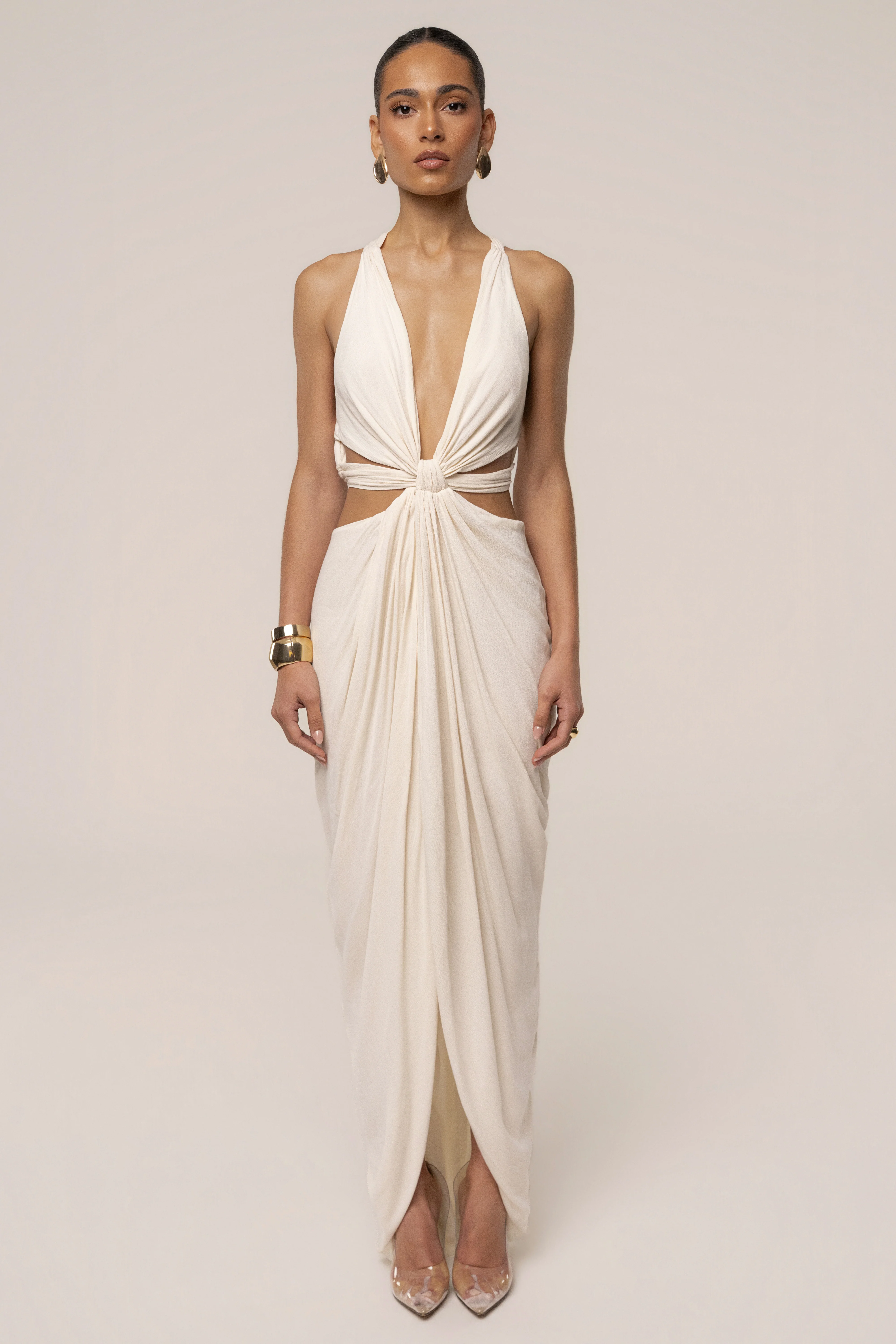 Cream Warm Sunsets Maxi Dress