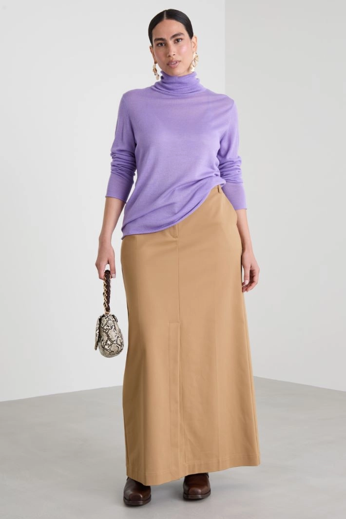 Wol and silk turtleneck - LILAC