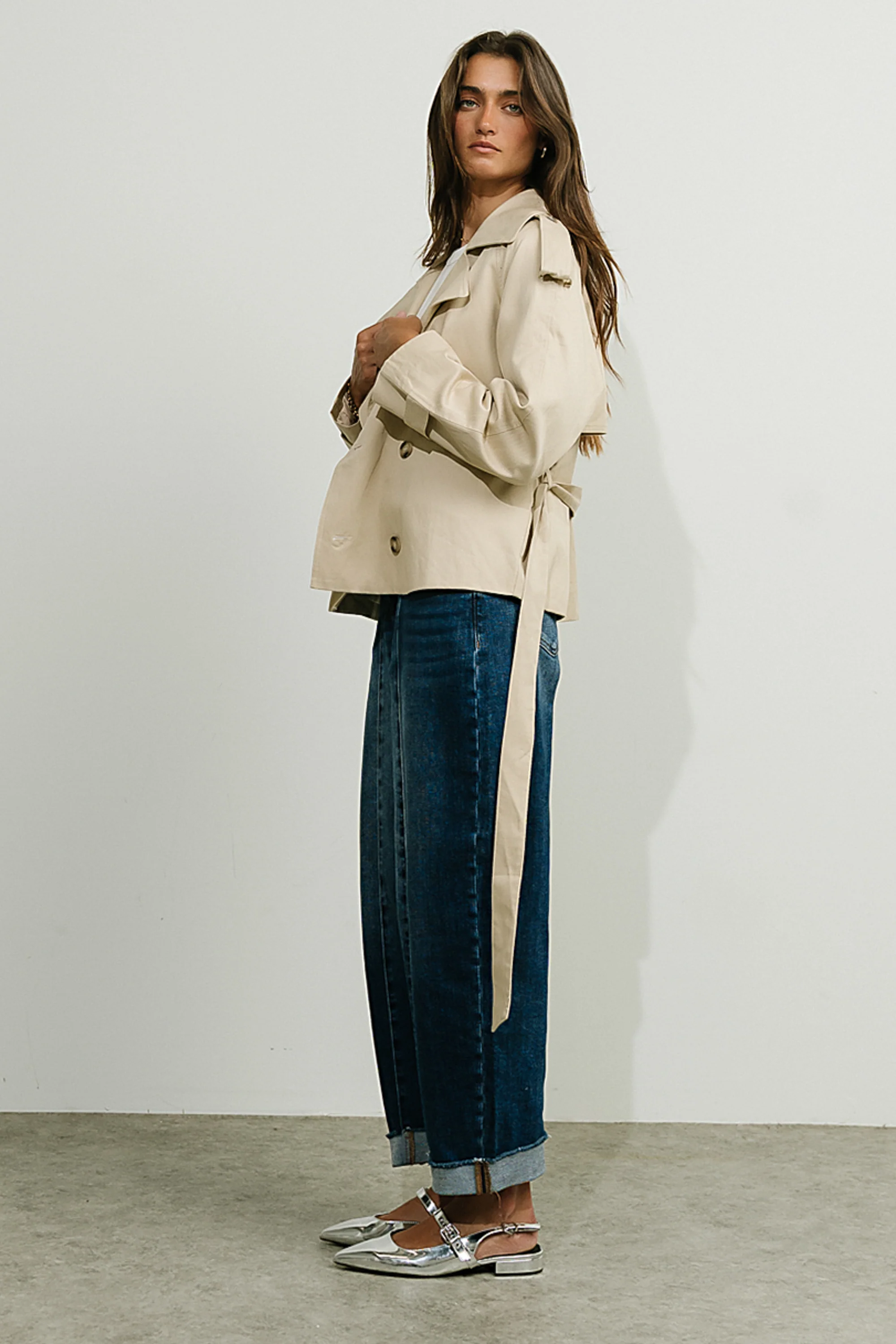 Presley Cropped Trench Coat