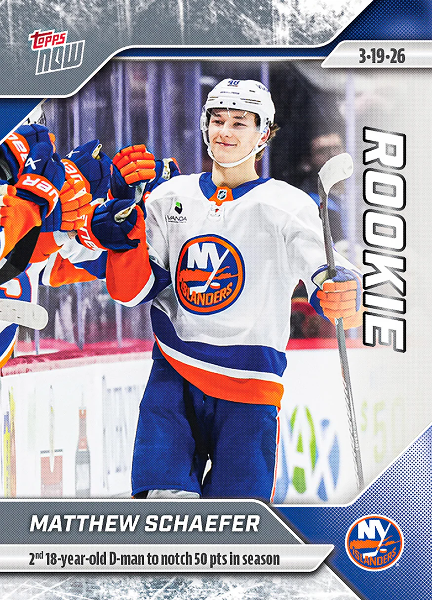 Matthew Schaefer - 2025-26 NHL Topps NOW® - Sticker # 126 Pack - PR:2470