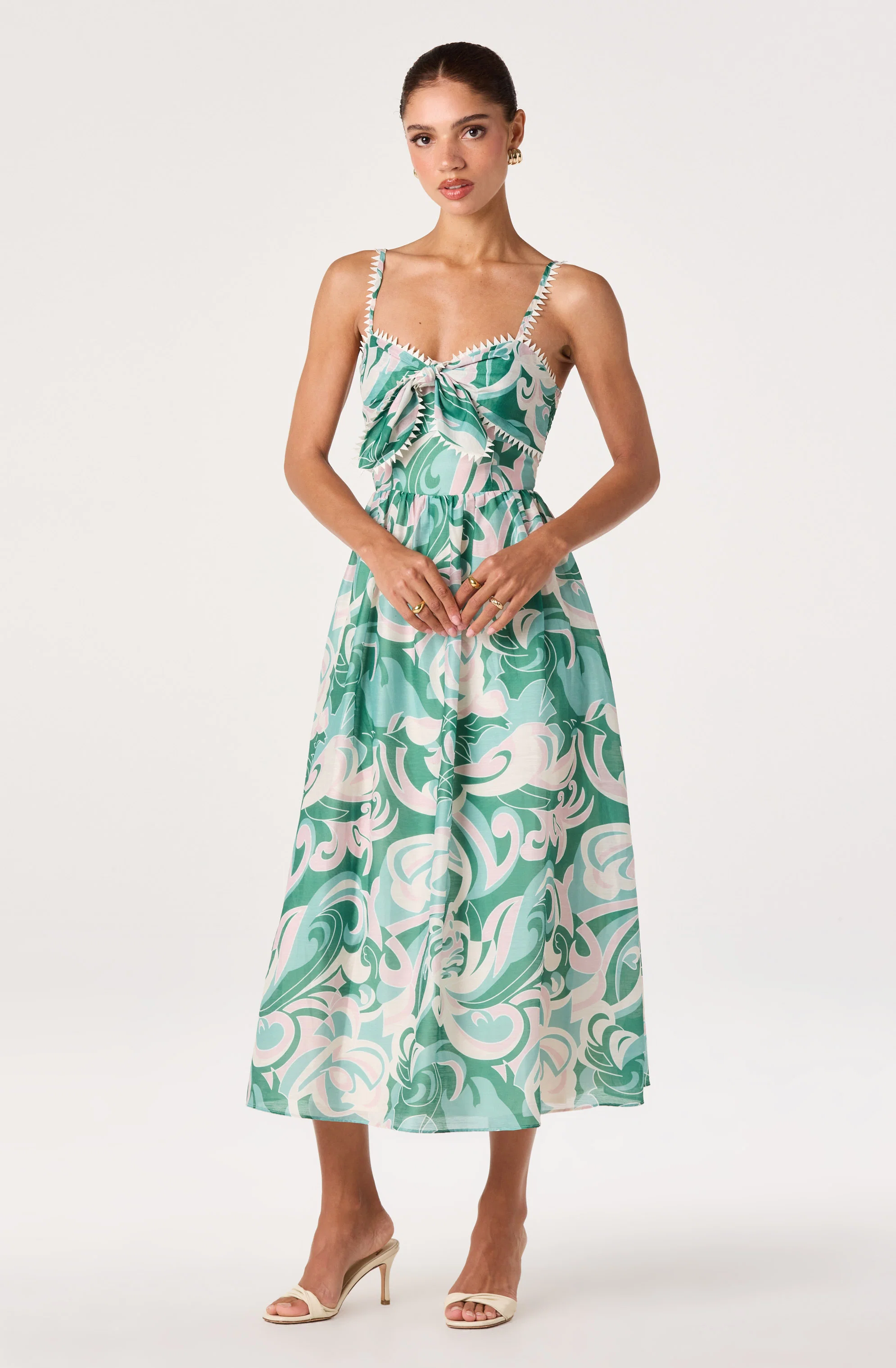 Makayla Abstract Print Midi Dress