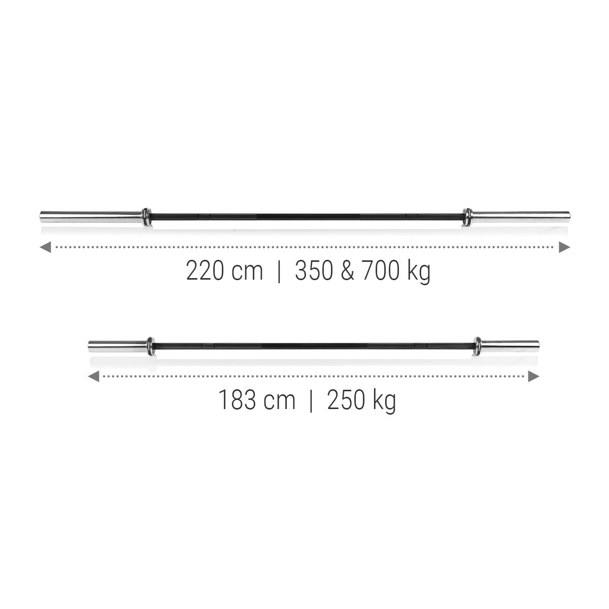 Barbell bars 50 mm