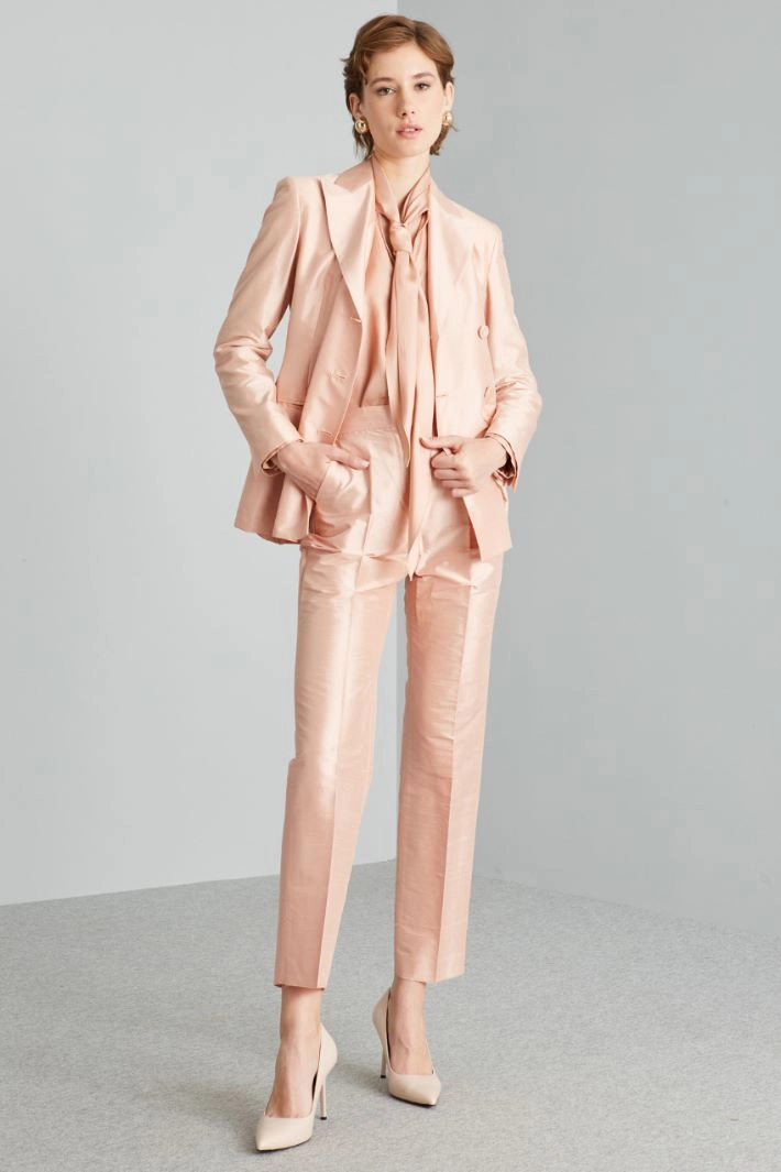 Silk shantung jacket - PASTEL PINK