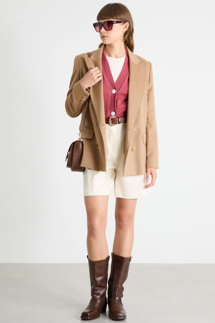 Cotton cardigan - INTENSE PINK