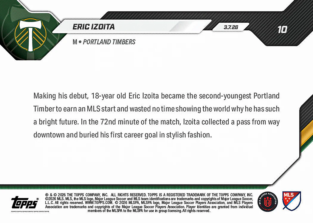 Eric Izoita - 2026 MLS Topps NOW® - Card 10 - PR: 333