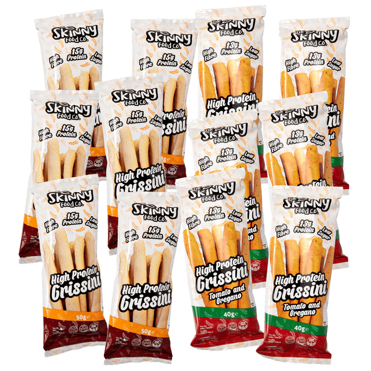(Clearance, Past Best Before, April 26) Skinny High Protein Grissini Collection (6 Of Each Flavour)