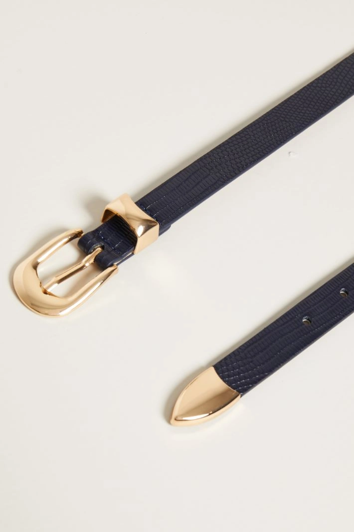 Croc print belt - BLUE