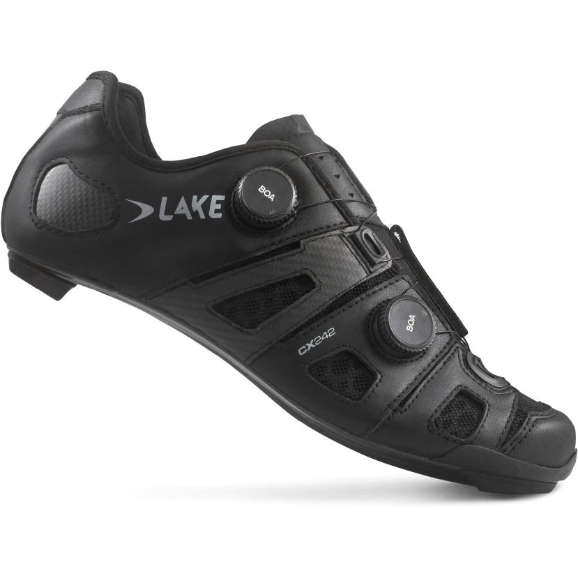 Lake CX242 Road Shoes Men - Wide - black/silver