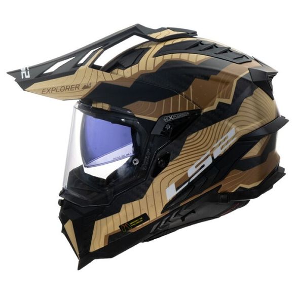 LS2 MX701 full face helmet - EXPLORER CARBON - TRICK - Black / BeigeRef: LS1247