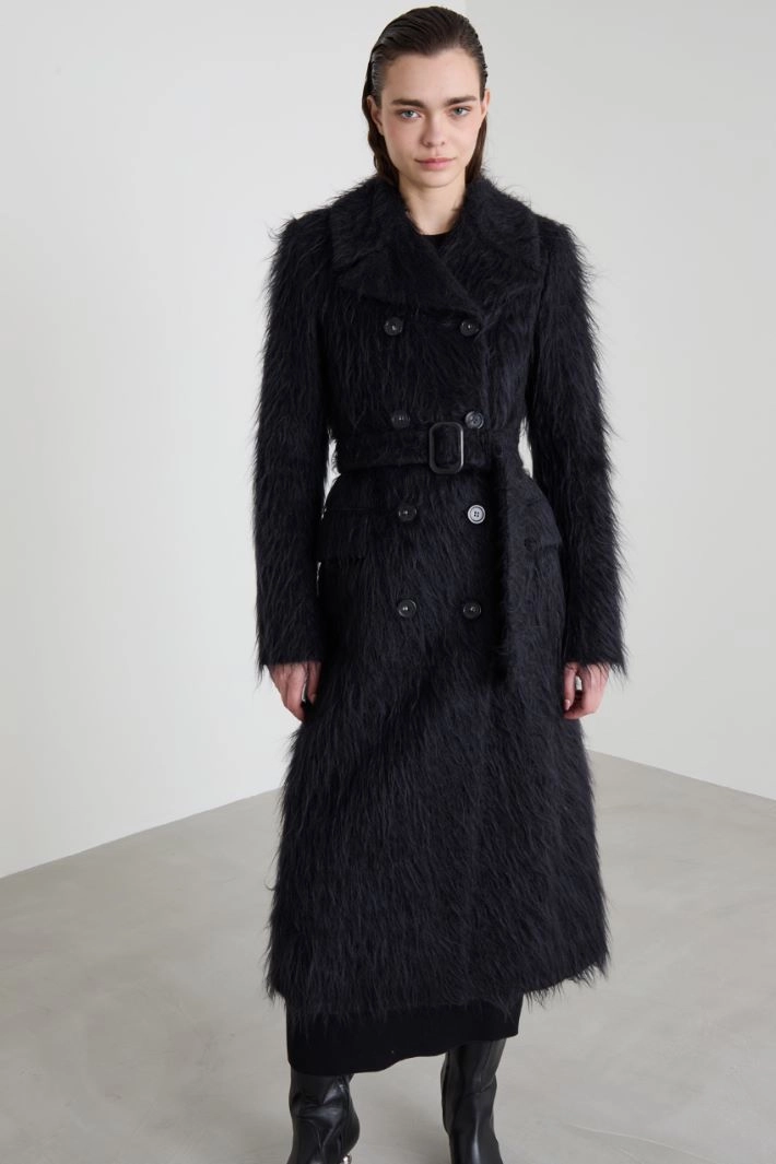 Alpaca blend coat - BLACK