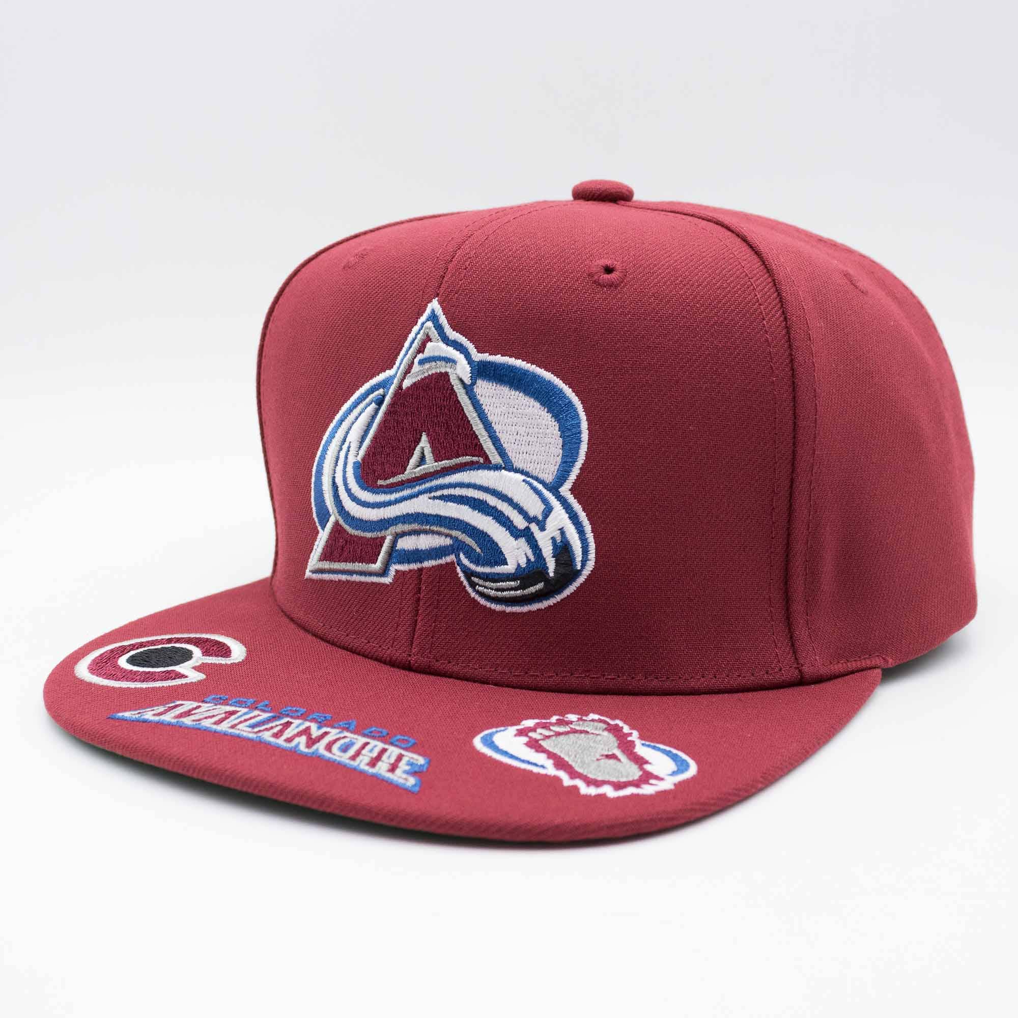 Colorado Avalanche Hat Trick Mitchell & Ness Snapback NHL Cap Burgundy
