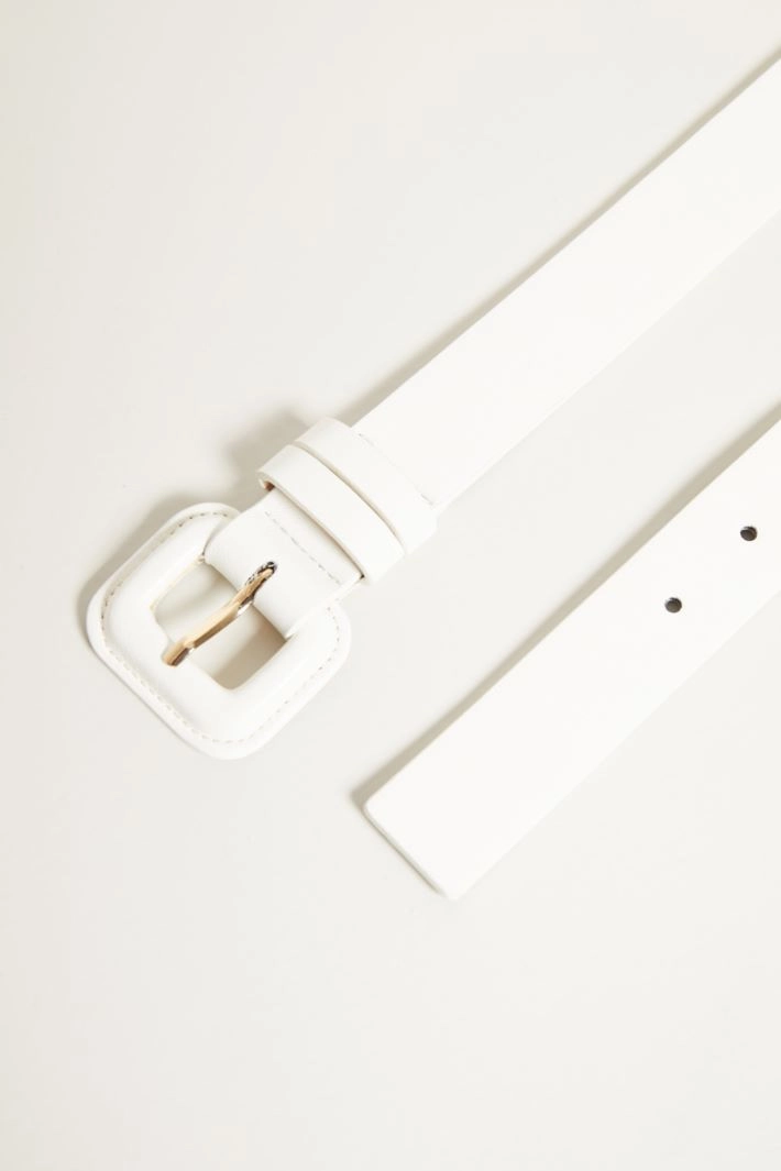 Belt with covered buckle - MILK