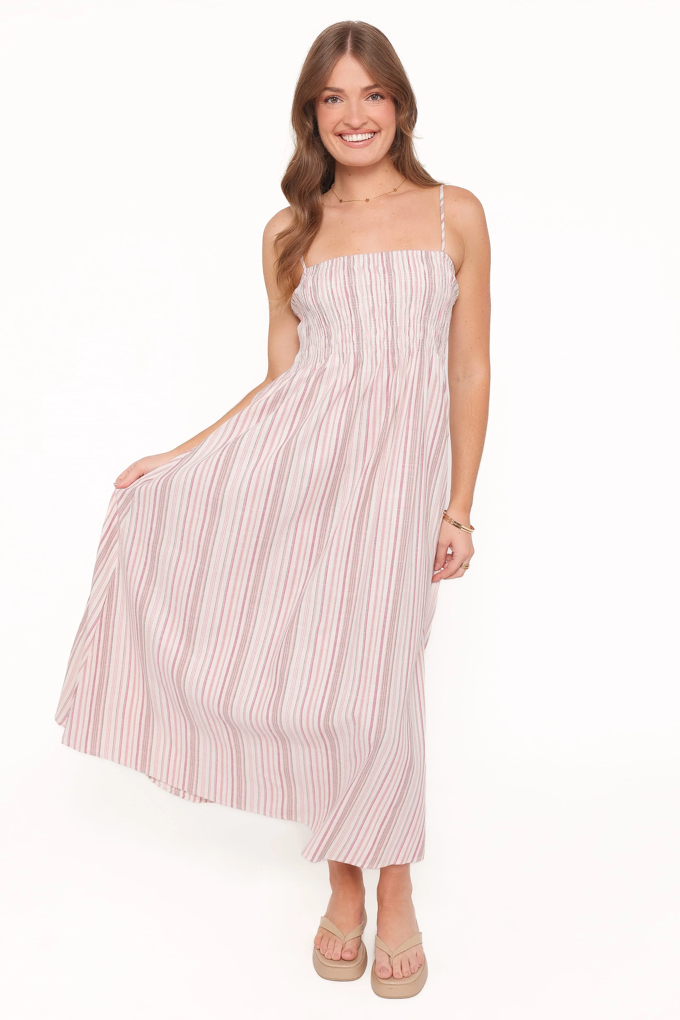 Bindy Maxi Dress - Pink Stripe