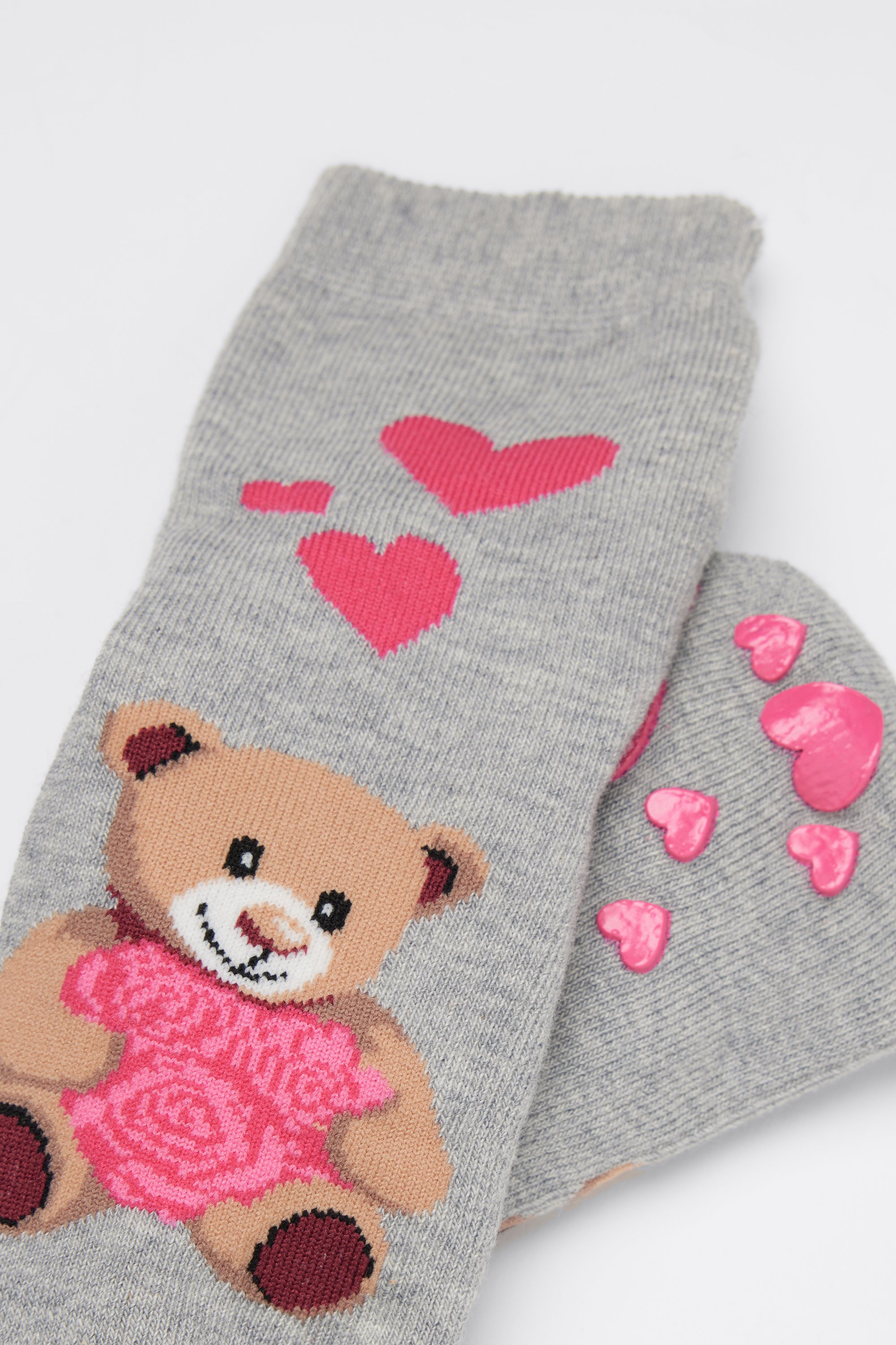 Girls’ Lightweight Patterned Non-Slip Cotton Socks