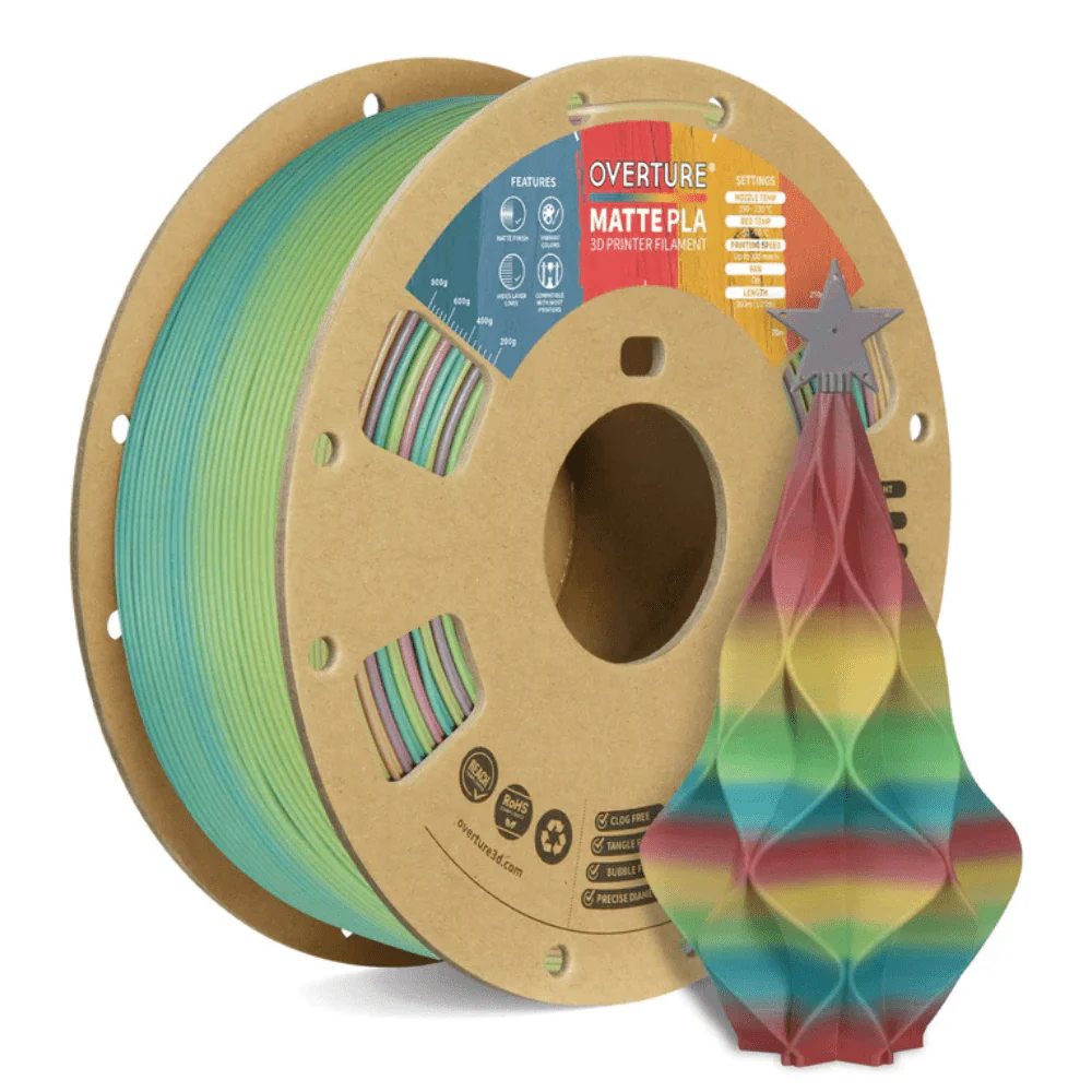 Overture Matte PLA Gradient Filament 1.75mm