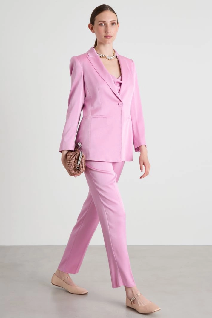 Blazer in shiny envers satin - PINK