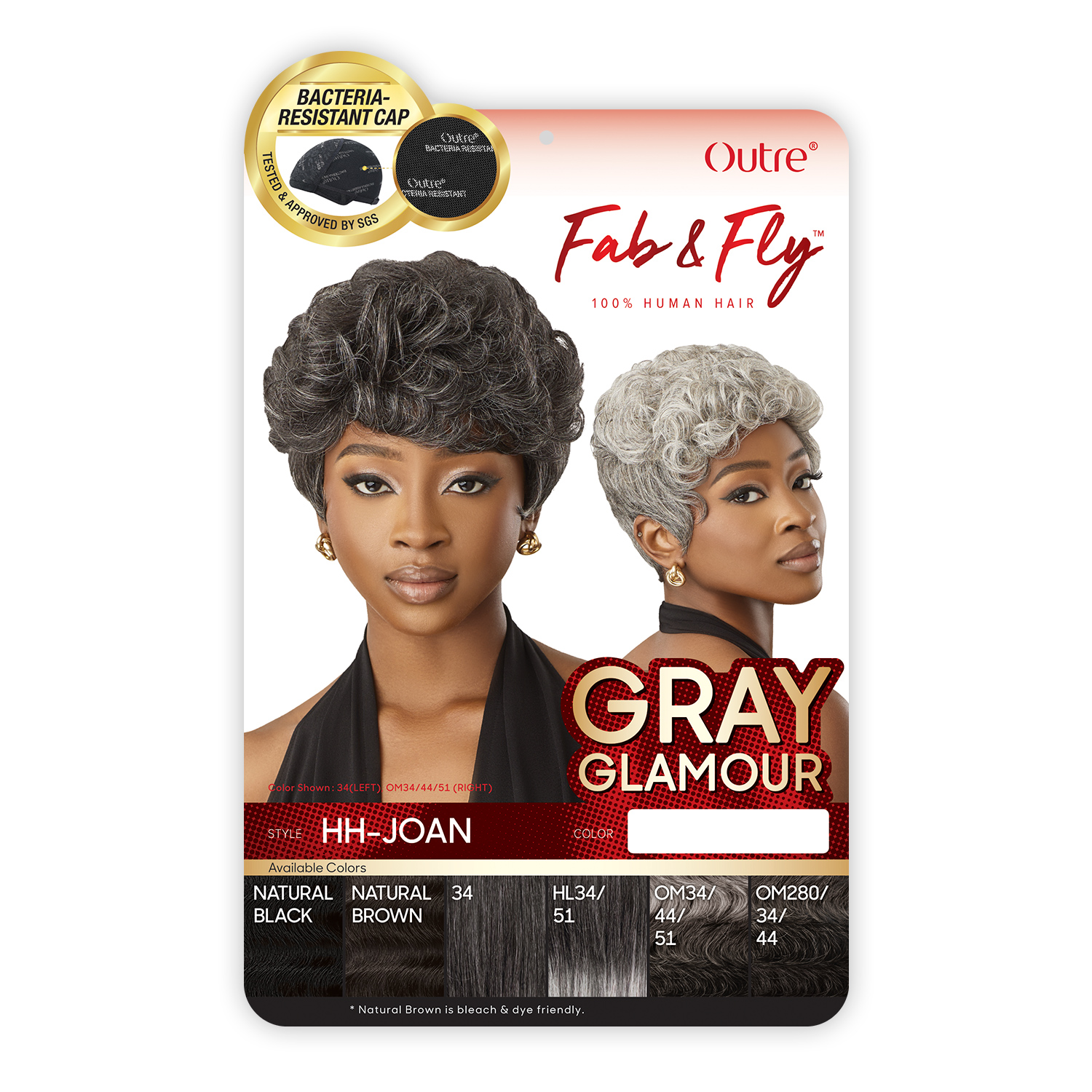 Outre Human Hair Wig Fab N Fly Gray Glamour HH-Joan