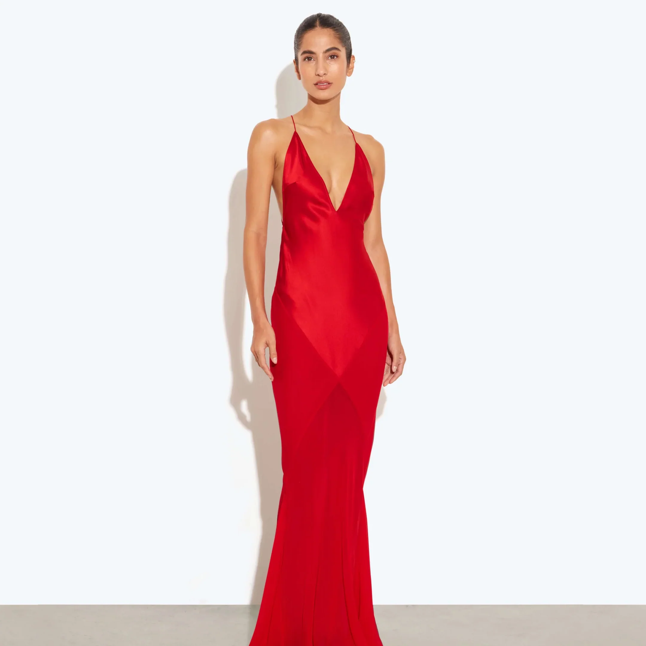 Lotus Slip Dress Red