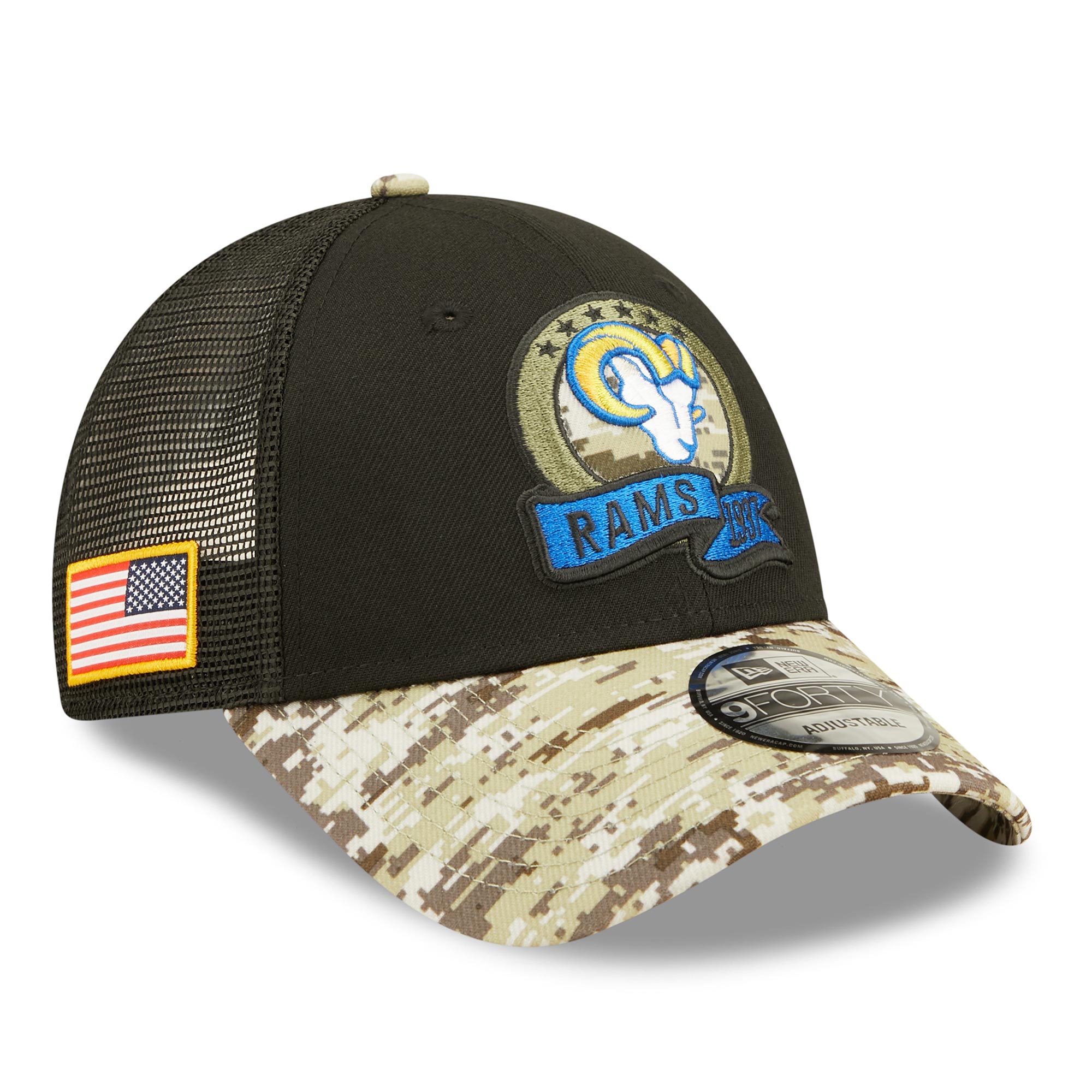 Los Angeles Rams 2022 NFL On-Field Salute to Service New Era 9FORTY Cap