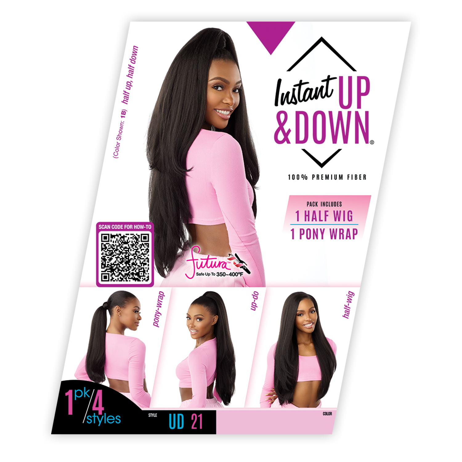 Sensationnel Half Wig N Pony Wrap Instant Up N Down UD 21