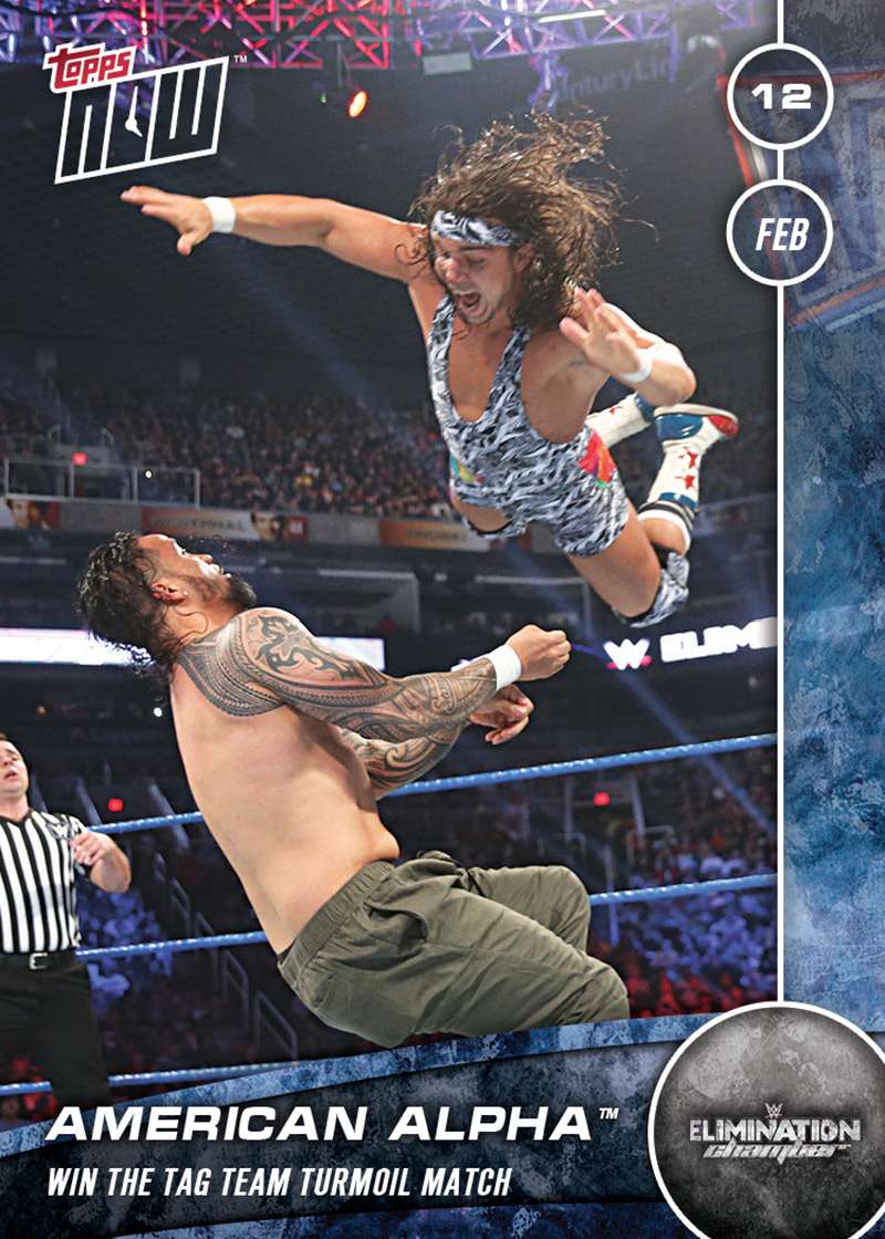 American Alpha WWE Elimination Chamber Topps Now Card - Print Run QTY: 39 Cards
