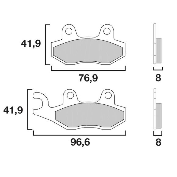 Brembo Organic brake pads front/rear (depending on model)Ref: 07YA2106