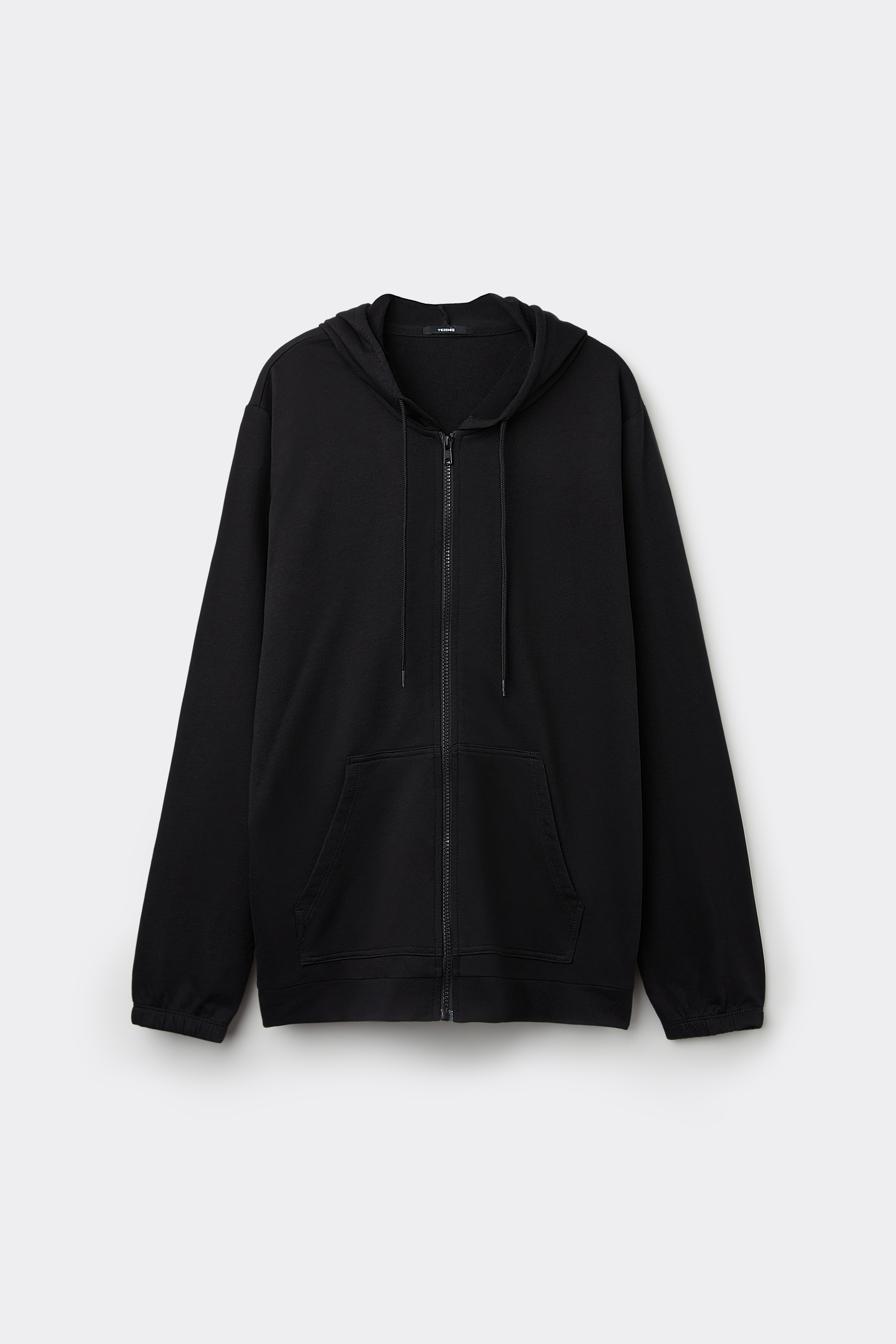 Lightweight Hooded Sweatshirt with Zip and Drawstring