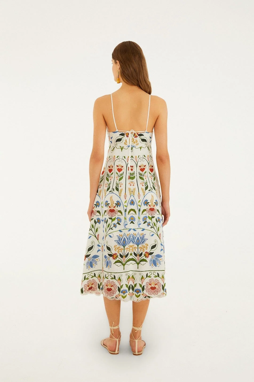 Off-White Stitched Garden Midi Dress