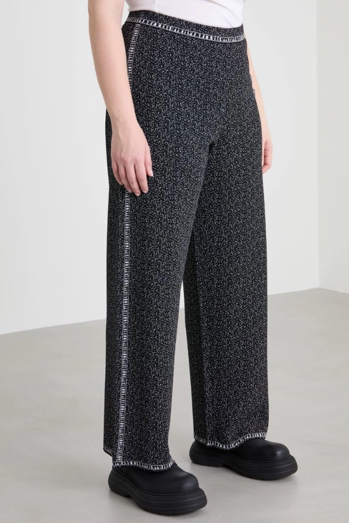 Jacquard viscose trousers - BLACK